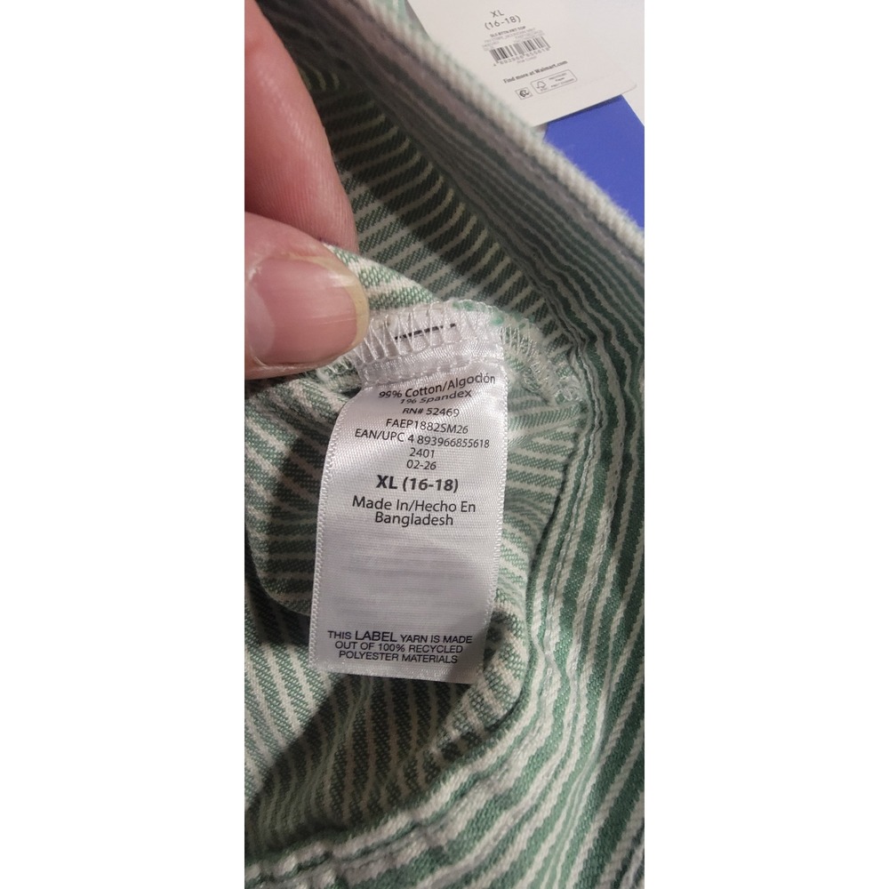 Free Assembly Women's/Unisex button Front Vest/Top Stripe Green/White XL NWT - Picture 8 of 8